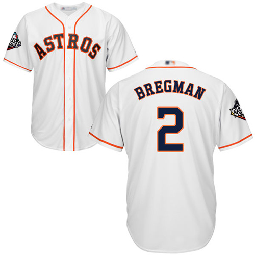 Astros #2 Alex Bregman White Cool Base 2019 World Series Bound Stitched Youth MLB Jersey